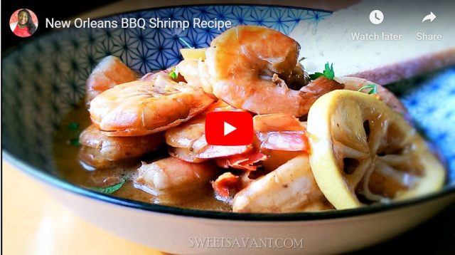 New Orleans BBQ shrimp recipe.  Sweet Savant 