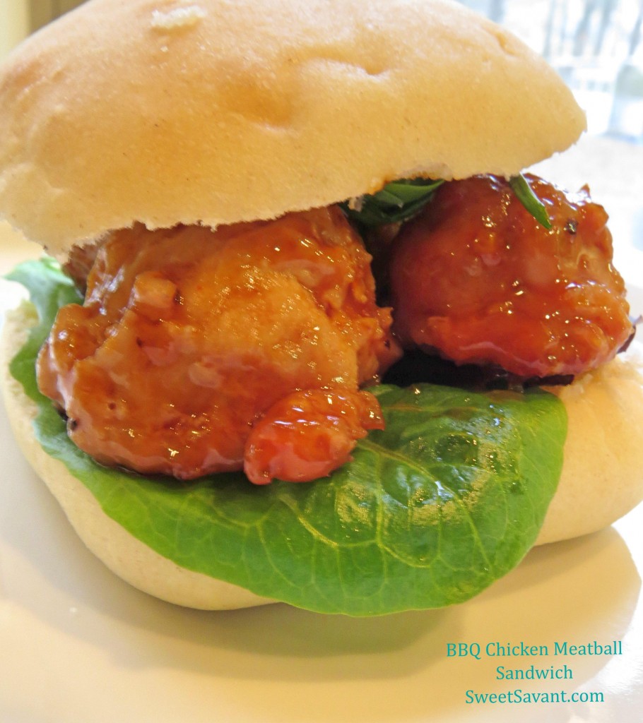 You can make a tasty BBQ Chicken Meatball sandwich