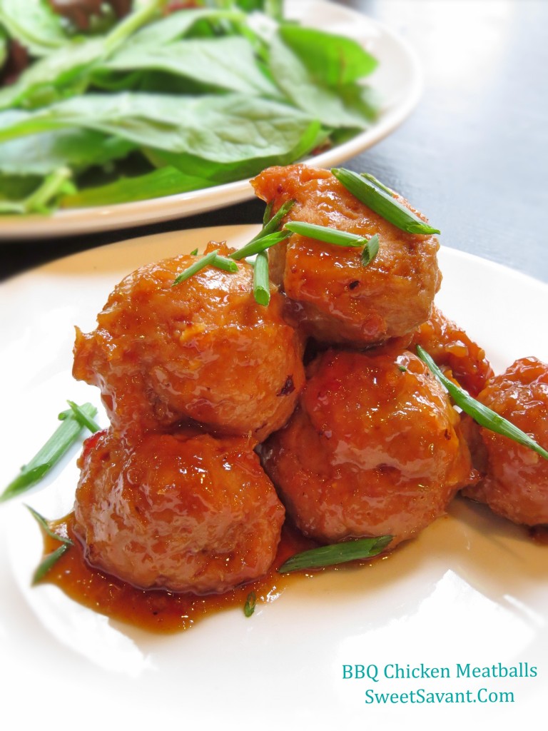 barbecue bbq chicken meatballs sweetsavant.com America's best food blog