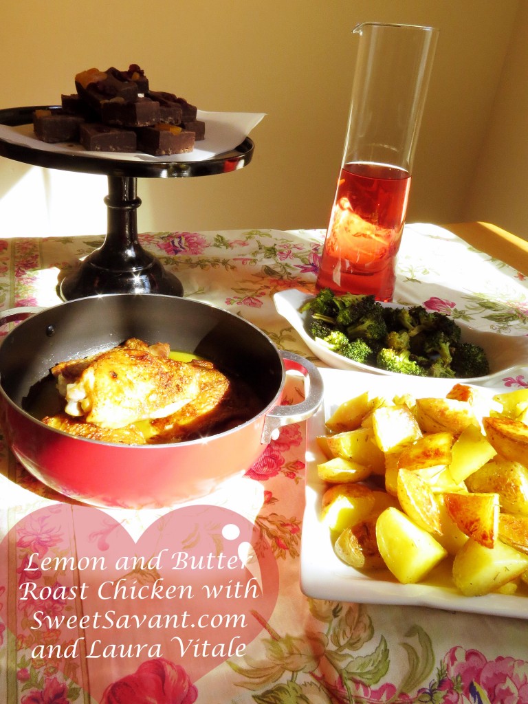 lemon and Butter Roast Chicken Recipe with Laura Vitale sweetsavant.com America's Best food blog