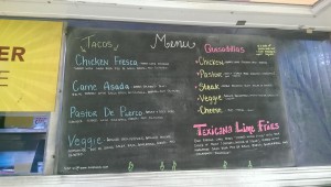 Tex's Tacos Menu for the day Sweet Savant