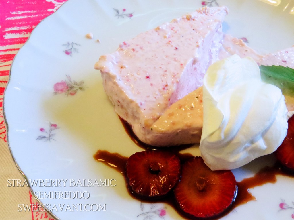 no bake strawberry balsamic cheesecake semifreddo