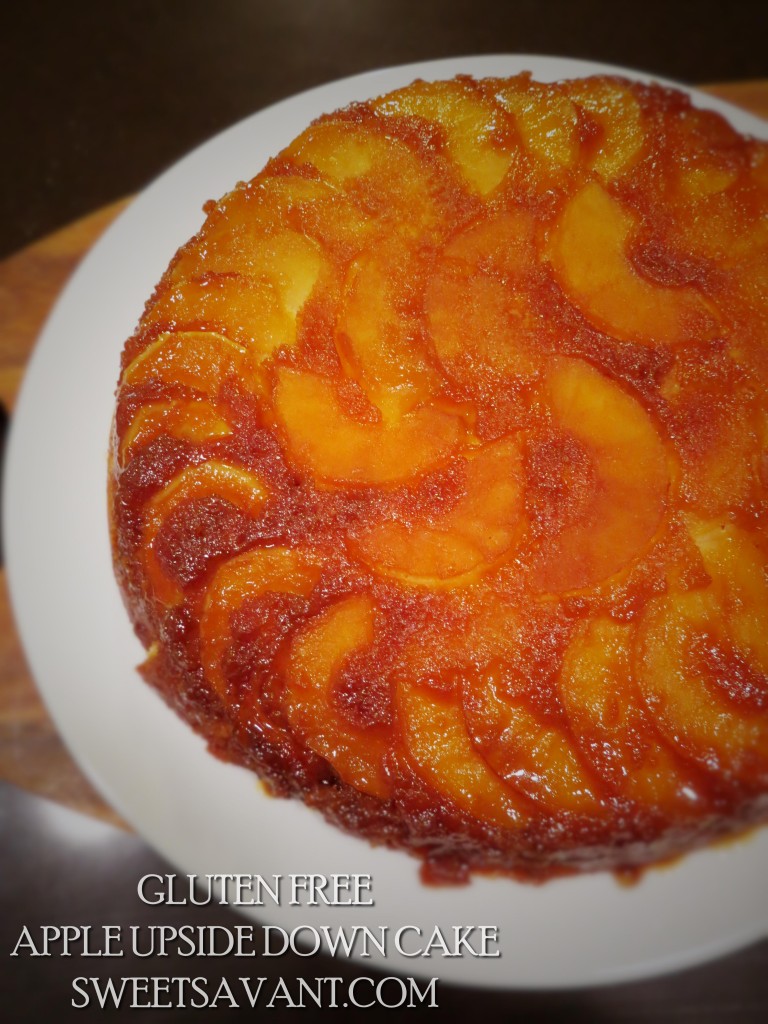 Gluten Free Apple Upside Down Cake sweetsavant.com America's best food blog