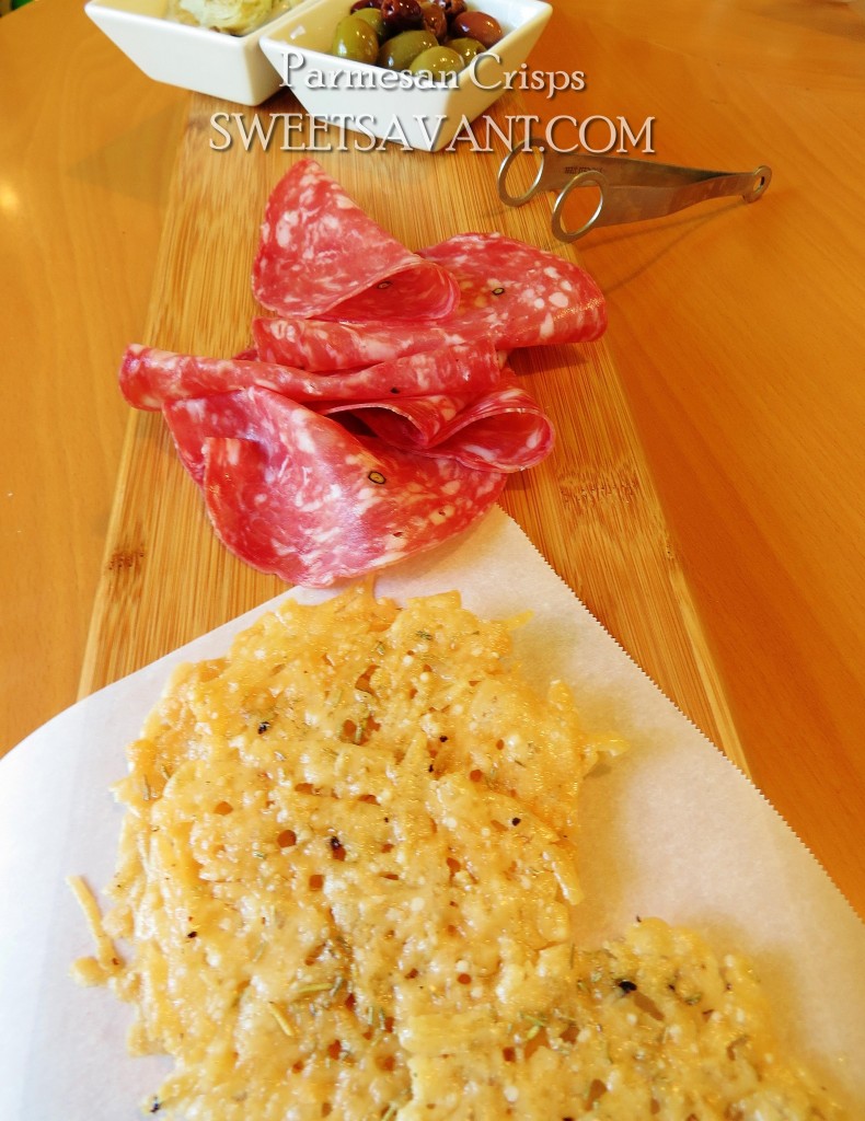 parmesan crisps with salami sweetsavant.com America's best food blog