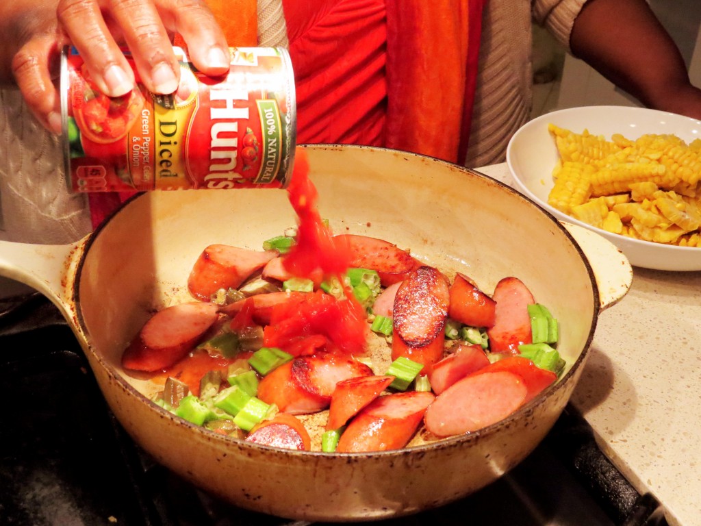 Hunt's tomato shrimp corn and okra simmer recipe sweet savant.co America's best food blog