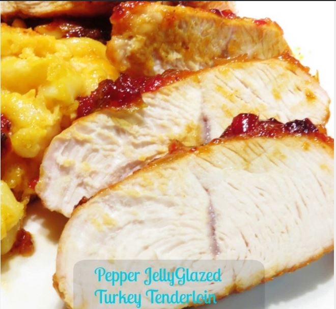 pepper jelly glazed turkey tenderloin sweetsavant.com America's best food blog