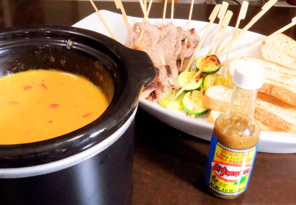 Spice up the playoffs with El Yucateco XXX Hot Beer Cheese Fondue sweetsavant.com America's best food blog