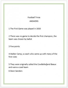 football trivia answers