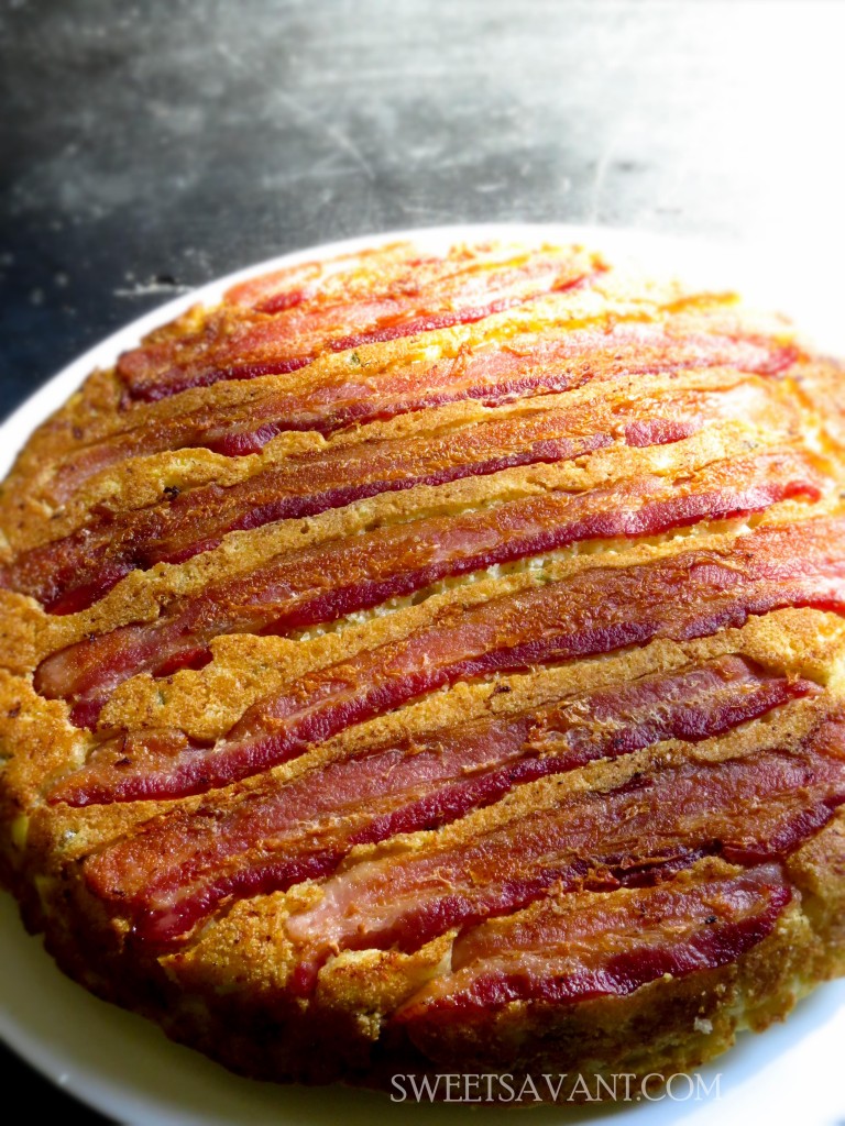 bacon upside down cornbread recipe sweetsavant.com America's best food blog