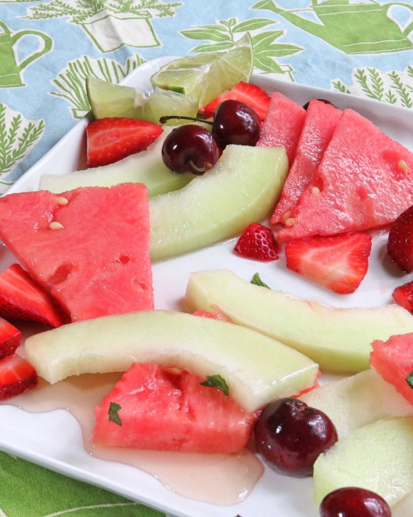 fruit salad with honey, lime and mint SweetSavant.com America's best food blog 
