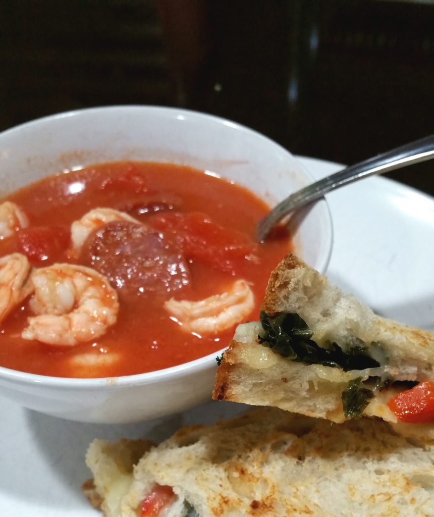 Shrimp and Chorizo Soup sweetsavant.com America's best food blog