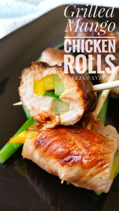 grilled mango chicken rolls #SandersonFarms sweetsavant.com America's best food blog