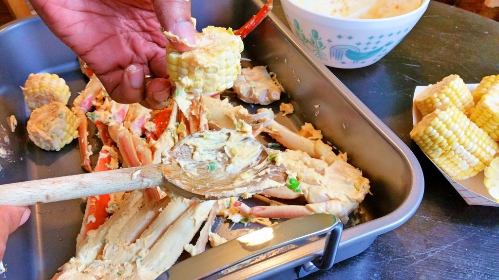 spread butter on crab legs Sweet Savant America's best food blog how to cook crab legs