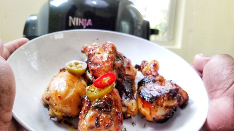 Ninja Foodi Air fried teriyaki chicken recipe Sweet Savant America's best food blogger Atlanta food blogger