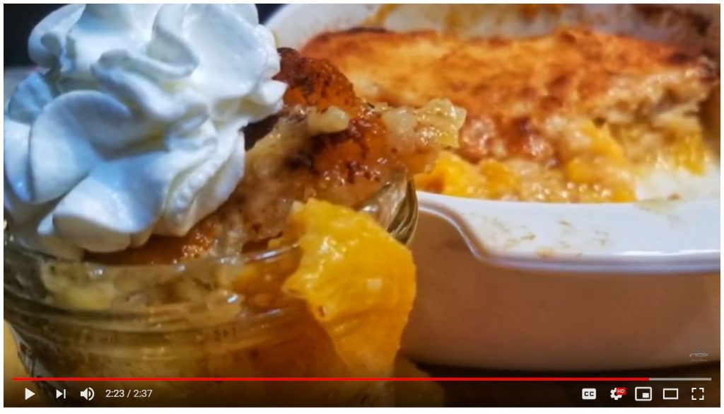 brown butter and thyme peach cobbler on Youtube Sweet Savant America's best food blog