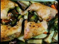 sheet pan chicken, tray bake, chicken and vegetables sweetsavant.com America's best food blog