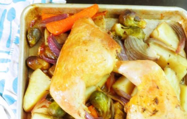 sheet pan chicken and vegetable dinner - Sweet Savant