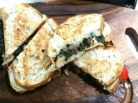 Kale and Roasted Red Pepper Grilled Cheese sweetsavant.com America's best food blog cooking with teens