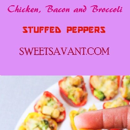 Chicken Bacon and Broccoli Stuffed Peppers sweetsavant.com America's best food blog