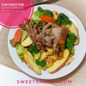 slow cooked pork with cabbage, ginger and apples sweetsavant.com America's best food blog whole 30 recipes low carb recipe