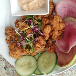 chicken fried oysters, southern fried oysters Sweet Savant Atlanta food blogger