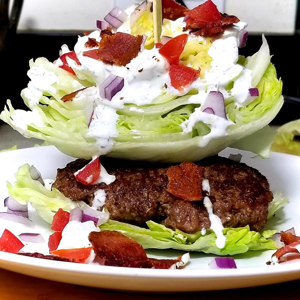 Wedge Salad Burger Keto Friendly Recipe Sweet Savant