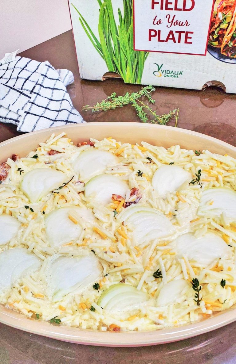 Vidalia Onion Hash Brown Casserole with Bacon Sweet Savant
