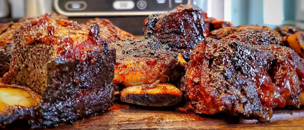 bbq air fryer beef ribs made in the Ninja Foodi Grill by Sweet Savant America's best food blog